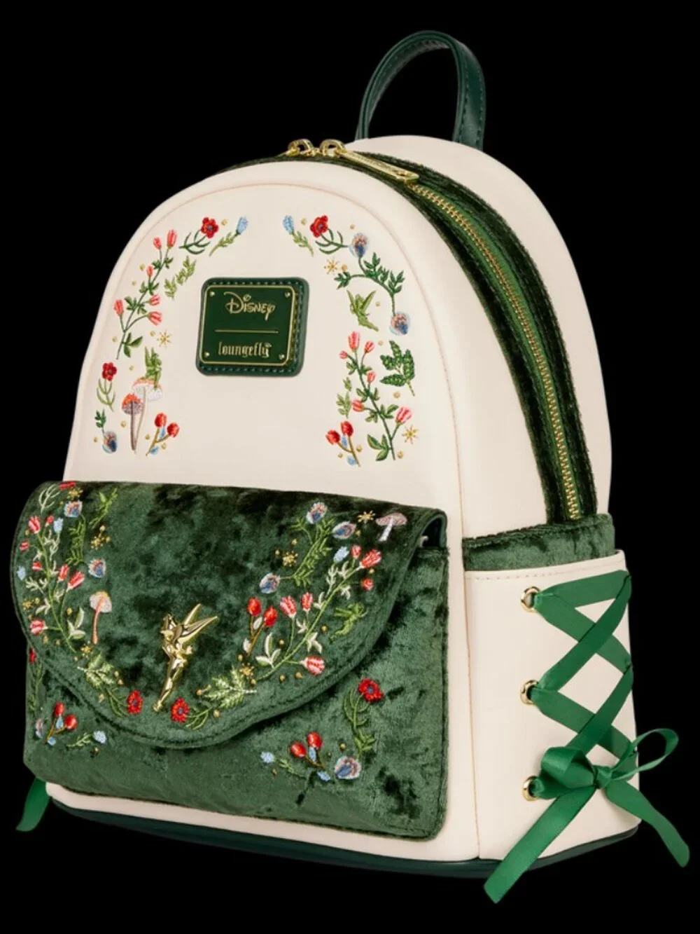 Loungefly Peter Pan Tinker Bell Exclusive Floral Mini Backpack NWT - Picture 7 of 9